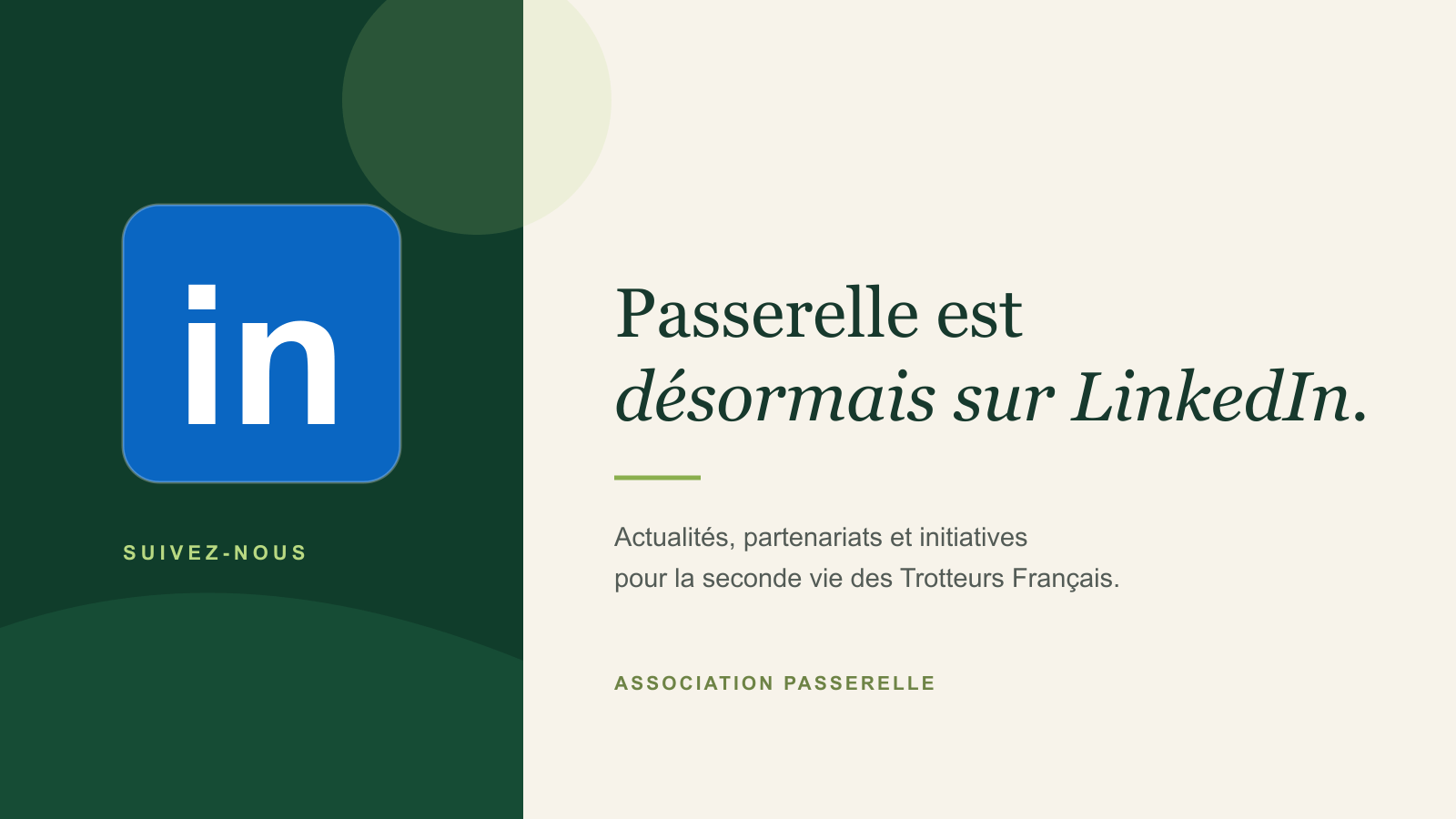 Passerelle est désormais sur LinkedIn