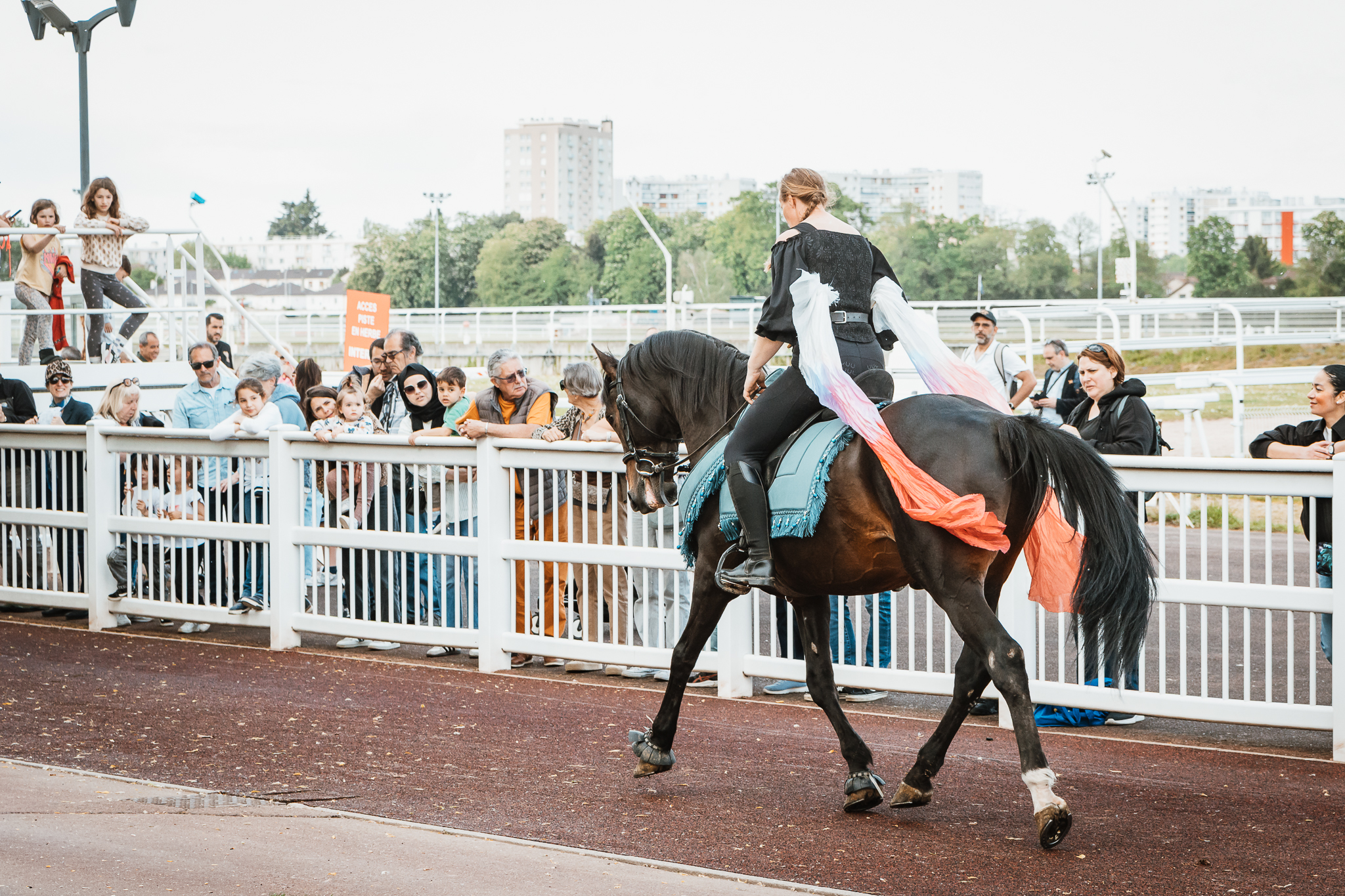 Cheval et public sur la piste d’Enghien lors de Race & Care 2026